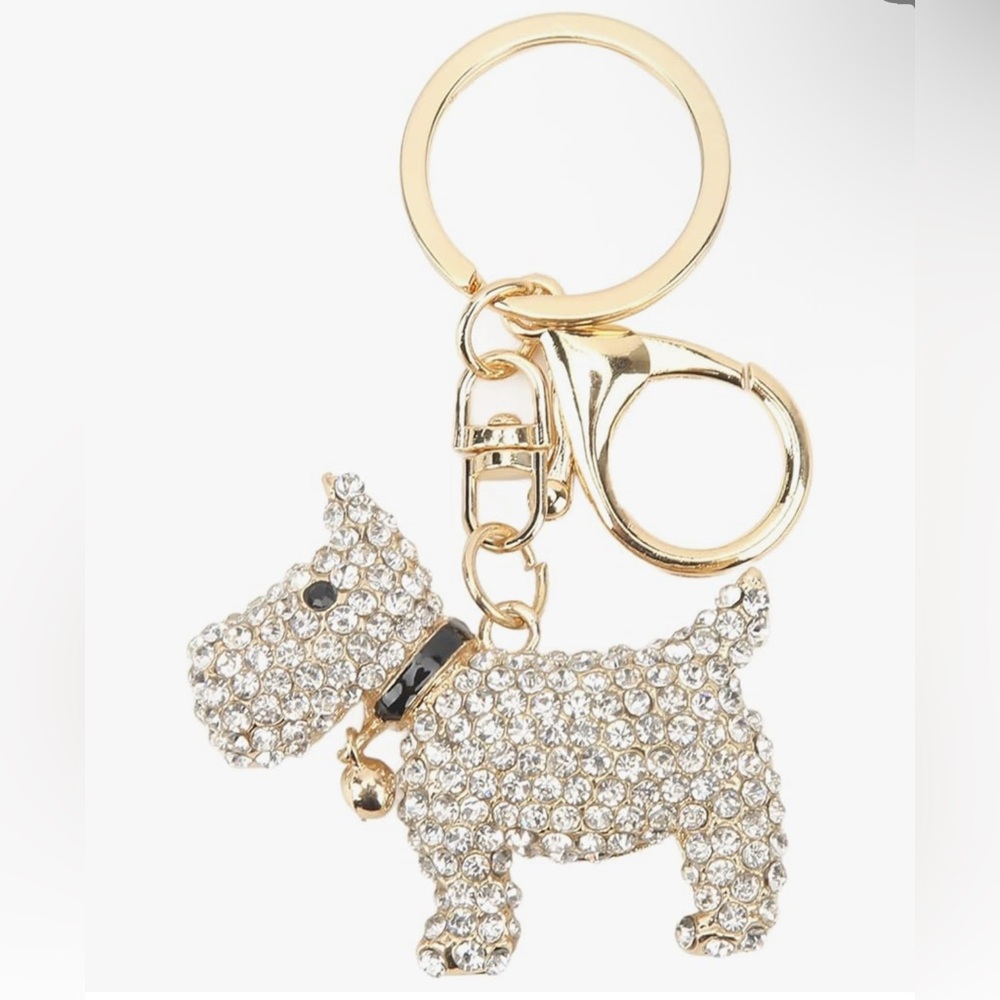 Gold and Silver Puppy Keychain